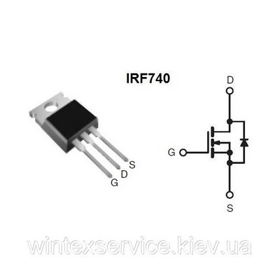 Транзистор IRF740 400v 10A TO-220 ДК-38+ CK-1(5) фото